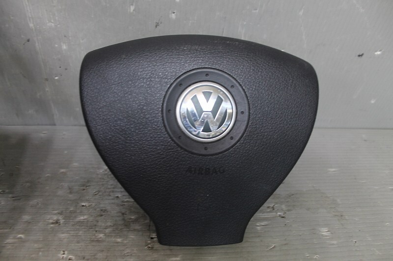 VW ゴルフ5 R32 右ハンドル (1KBUB 1K) 純正 ハンドル ステアリングホイール ホーンパット レザー パドルシフト p044086の画像7