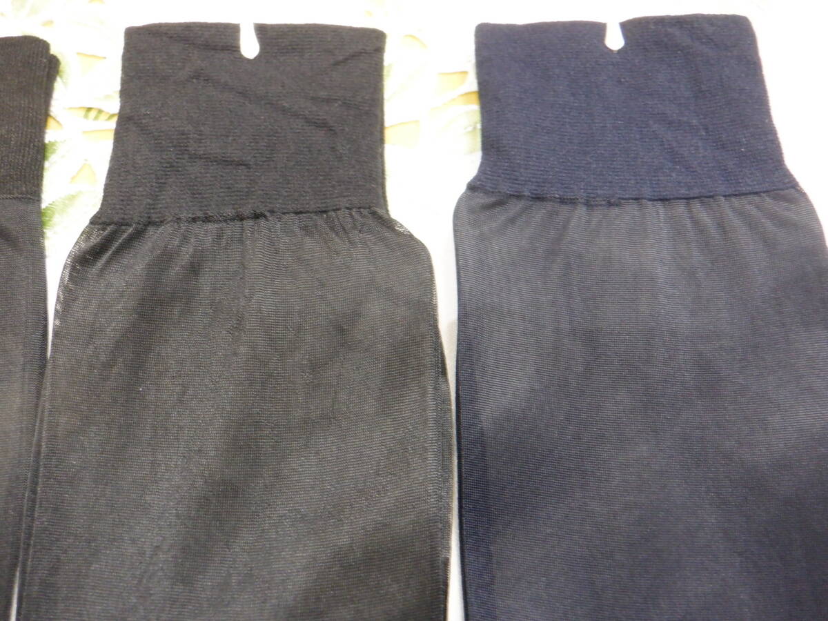 ★Men's socks& AZ(ニチイ）シースルー ソックス 4足（黒色3足＆紺色1足）25㎝ ハイゲージ ナイロン100% 紳士靴下_画像7