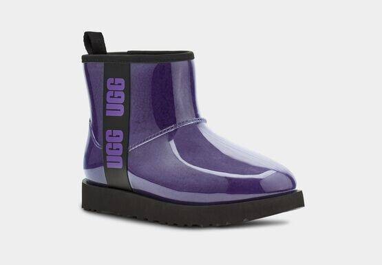 正規品●UGG●レディースクラシッククリアミニ　レインブーツ　Violet night/black サイズ８(25cm)　新品同様　定価25300円