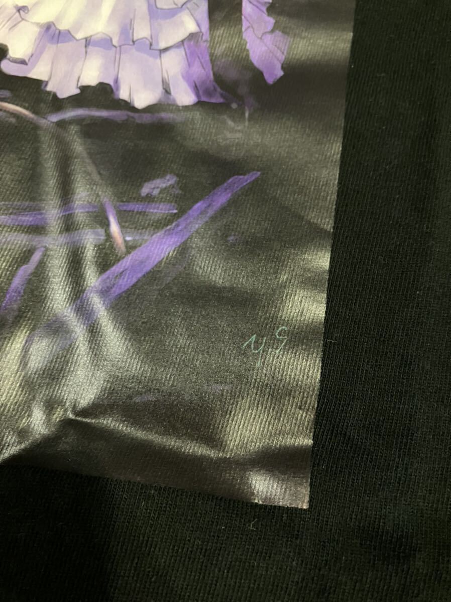 GAINAX ガイナックス 新世紀エヴァンゲリオン Tシャツ - SIZE L - ゴスロリ風アスカ ブラック 貞本義行イラスト さの画像9