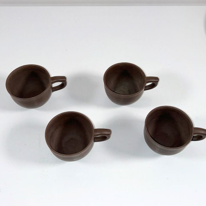 中国 北京 茶器セット 紫砂彩陶 ポット 急須 カップ 皿 プレートの画像3