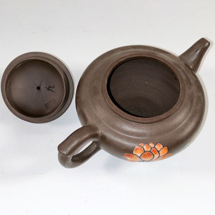 中国 北京 茶器セット 紫砂彩陶 ポット 急須 カップ 皿 プレートの画像6