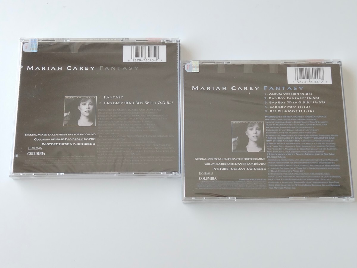 【未開封美品2枚セット】Mariah Carey/ FANTASY MAXI CD COLUMBIA US 38K78043/44K78044 マライア,Sean Puffy Combs,BAD BOY,David Morales_画像2