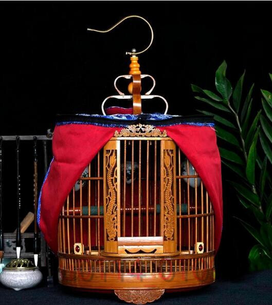 鳥かご 　竹製　 高級宮庭式　手作り　彫刻 　丸竹鳥籠　_画像1