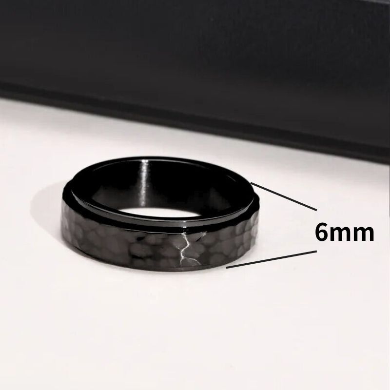【23号】メンズ 指輪 リング 黒 ステンレス鋼 回転 フィジェットリング おしゃれ シンプル の画像3