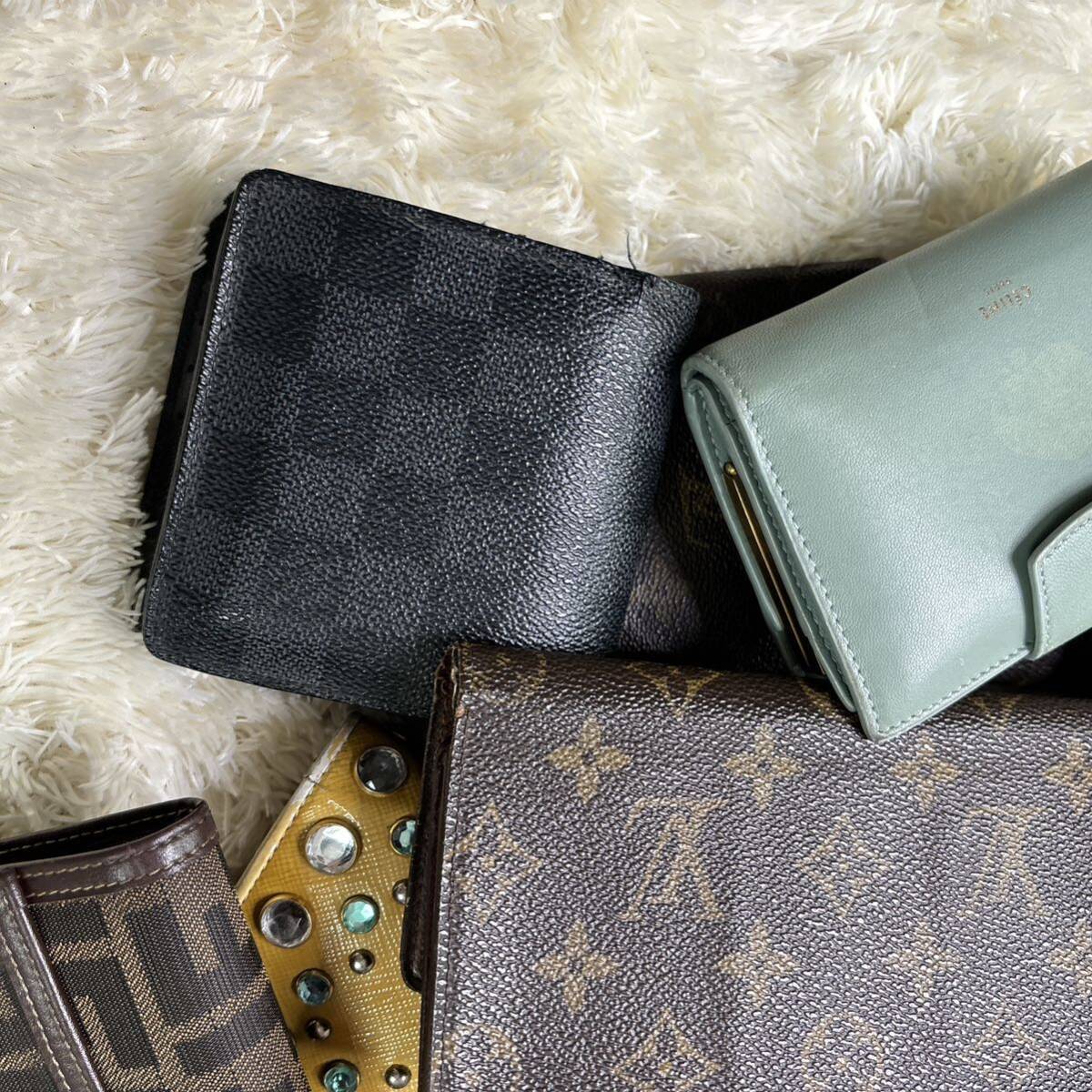 1円〜【財布の集い】LOUIS VUITTON ルイヴィトン　PRADA プラダ　CELINE セリーヌ　財布　コインケース　ダミエ　モノグラム　まとめ　16点_画像6