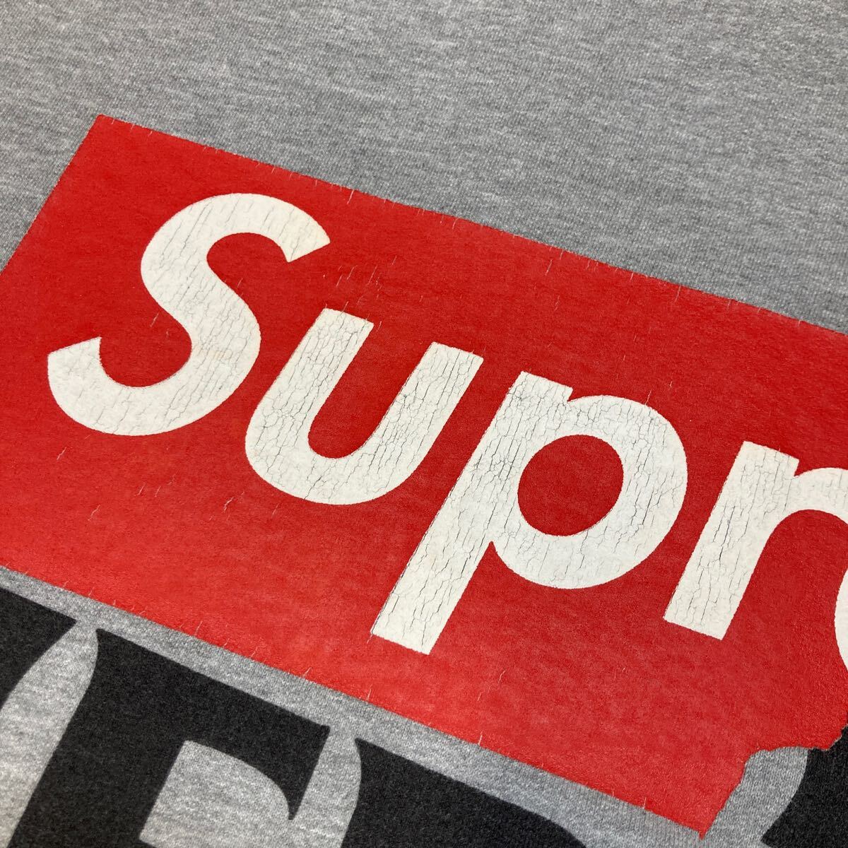 N 032【Supreme×ANTIHERO アンチヒーロー】14SS Zip Up Hooded Sweatshirt ジップパーカー グレー SIZE Mの画像9