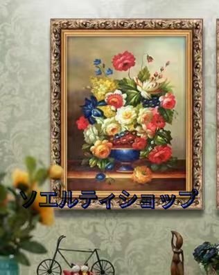  beautiful goods appearance * oil painting still-life picture . under wall . rose rose reception interval .. entranceway decoration equipment ornament .