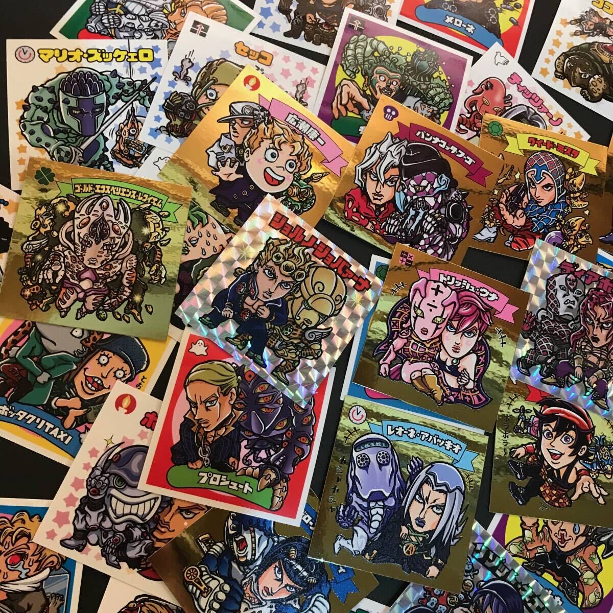 ５部 ３６枚！ 自作シール ジョジョ ビックリマン 同人 JOJO パチ 偽物 ジョジョランズ The JOJOLands 5部シール完成キャンペーン中_金色シールもあるよ