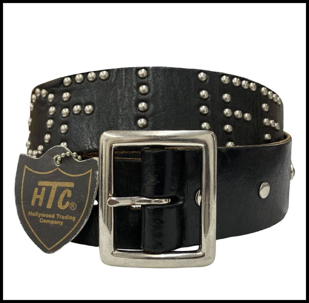 HTC スタッズ付き黒パイソンレザーベルト(☆名作☆ HTC × Rats HTC スタッズ付き黒パイソンレザーベルト(☆名作☆ HTC × Rats
