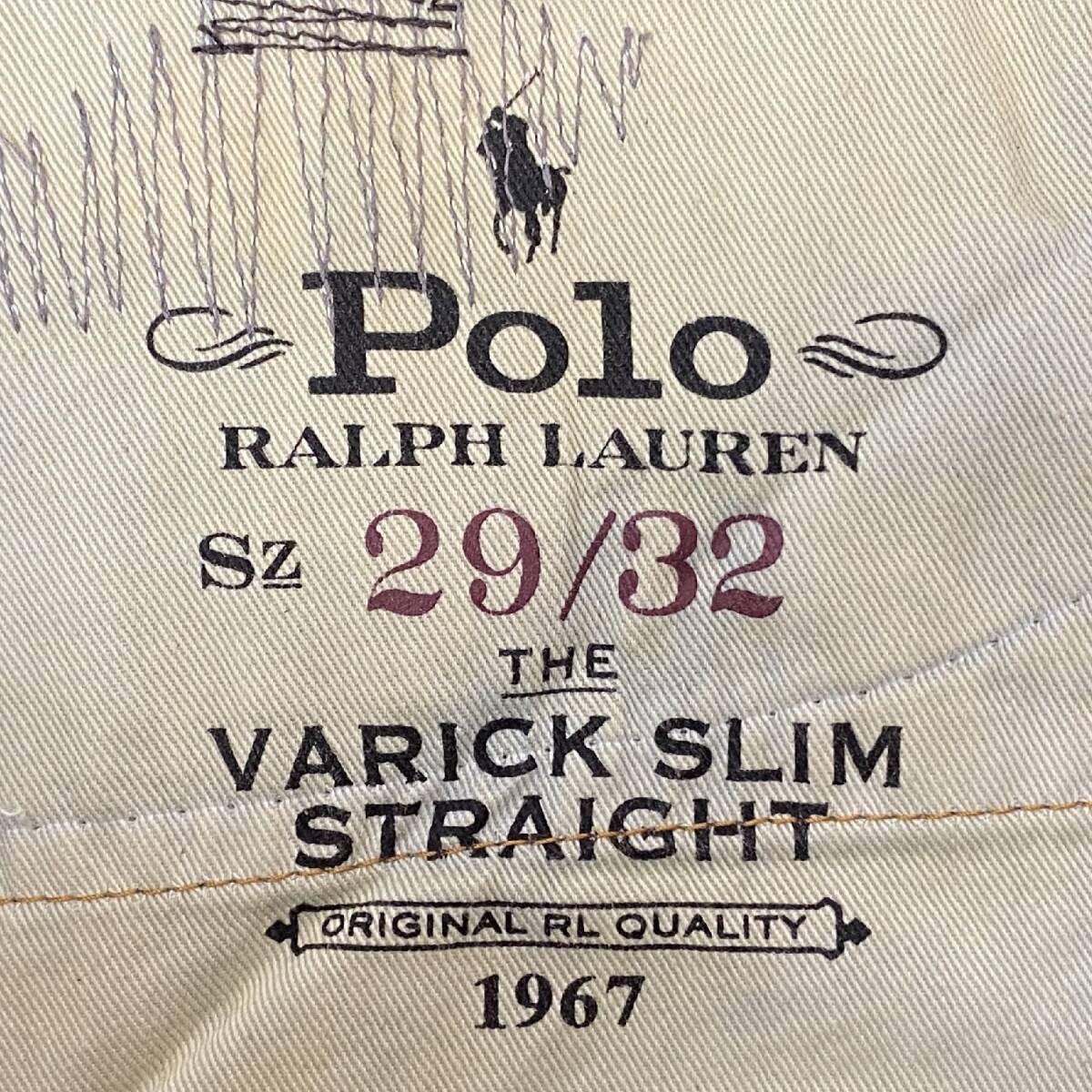 ★新品★ POLO Ralph Lauren ラルフローレン VARICK SLIM STRAIGHT ダメージ リペア ペンキ 加工 スリム ストレート デニム パンツ 29 RRL_画像6