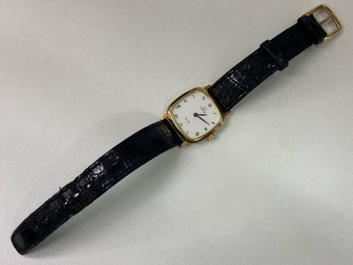 【現状不稼働 電池交換しての動作未確認】OMEGA De Ville オメガ デビル K18 750 レディース腕時計 ホワイト文字盤【総重量：約18.6g】の画像8