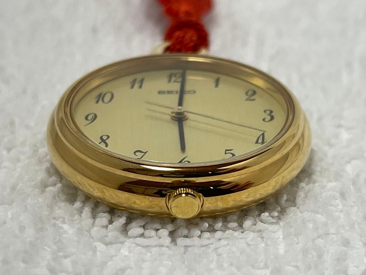 美品】SEIKO セイコー 懐中時計 QZ【4N21-0022】文字盤 ゴールド 美品】SEIKO セイコー 懐中時計 QZ【4N21-0022】文字盤 ゴールド