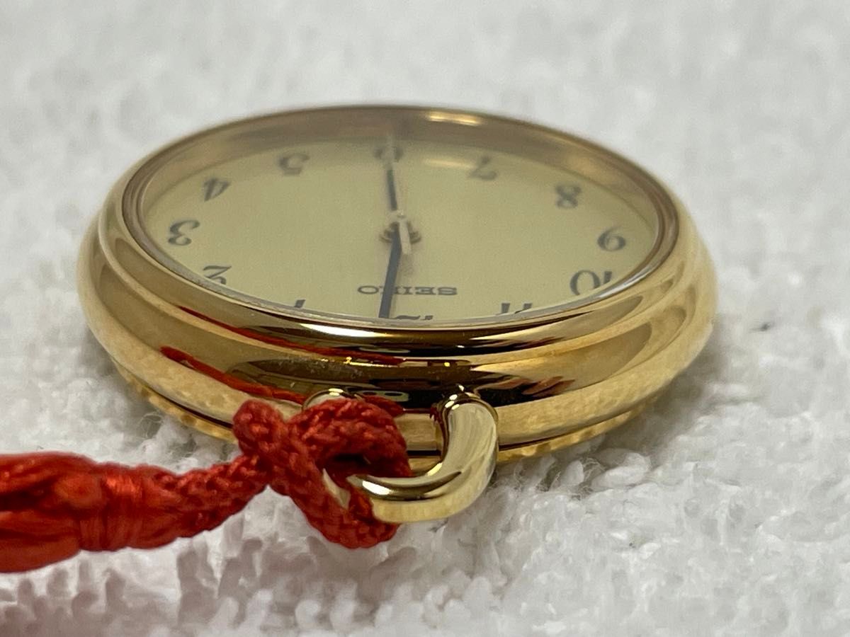 美品】SEIKO セイコー 懐中時計 QZ【4N21-0022】文字盤 ゴールド 美品】SEIKO セイコー 懐中時計 QZ【4N21-0022】文字盤 ゴールド