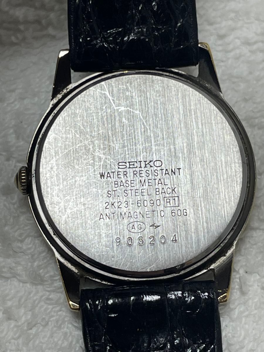 SEIKO セイコー アベニュー 2K23-6090 クォーツ スモセコ 文字盤:ホワイト【動作状況:良好】メンズモデル