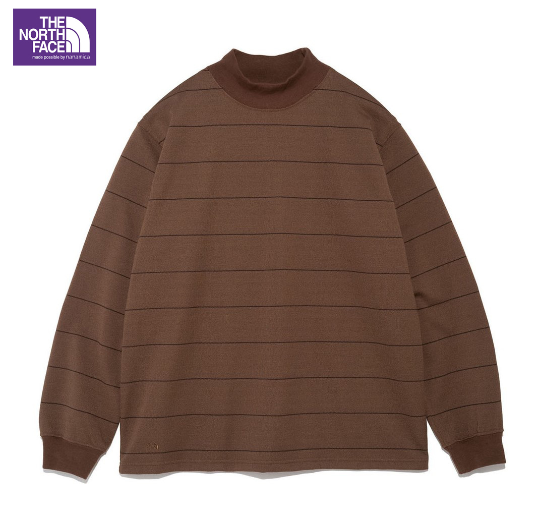 ○★新品未使用 THE NORTH FACE(ザ・ノース・フェイス) ナナミカ ストライプモックネック M モカ★○