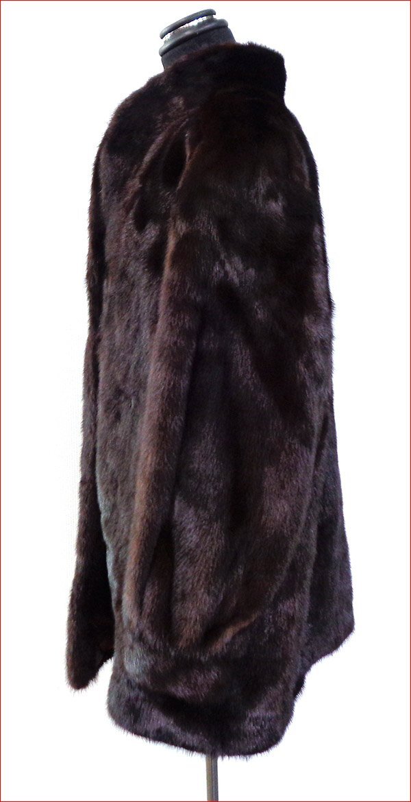 Bana8・衣類◆毛皮コート 状態良◆PRELIOT/プレリオ SAGA MINK/サガミンク 艶有 濃茶 ハーフコート 17の画像3