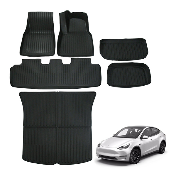  tesla model Y special floor mat + luggage mat driver`s seat passenger's seat set waterproof enduring dirt slip prevention anti-bacterial less smell black right steering wheel for 