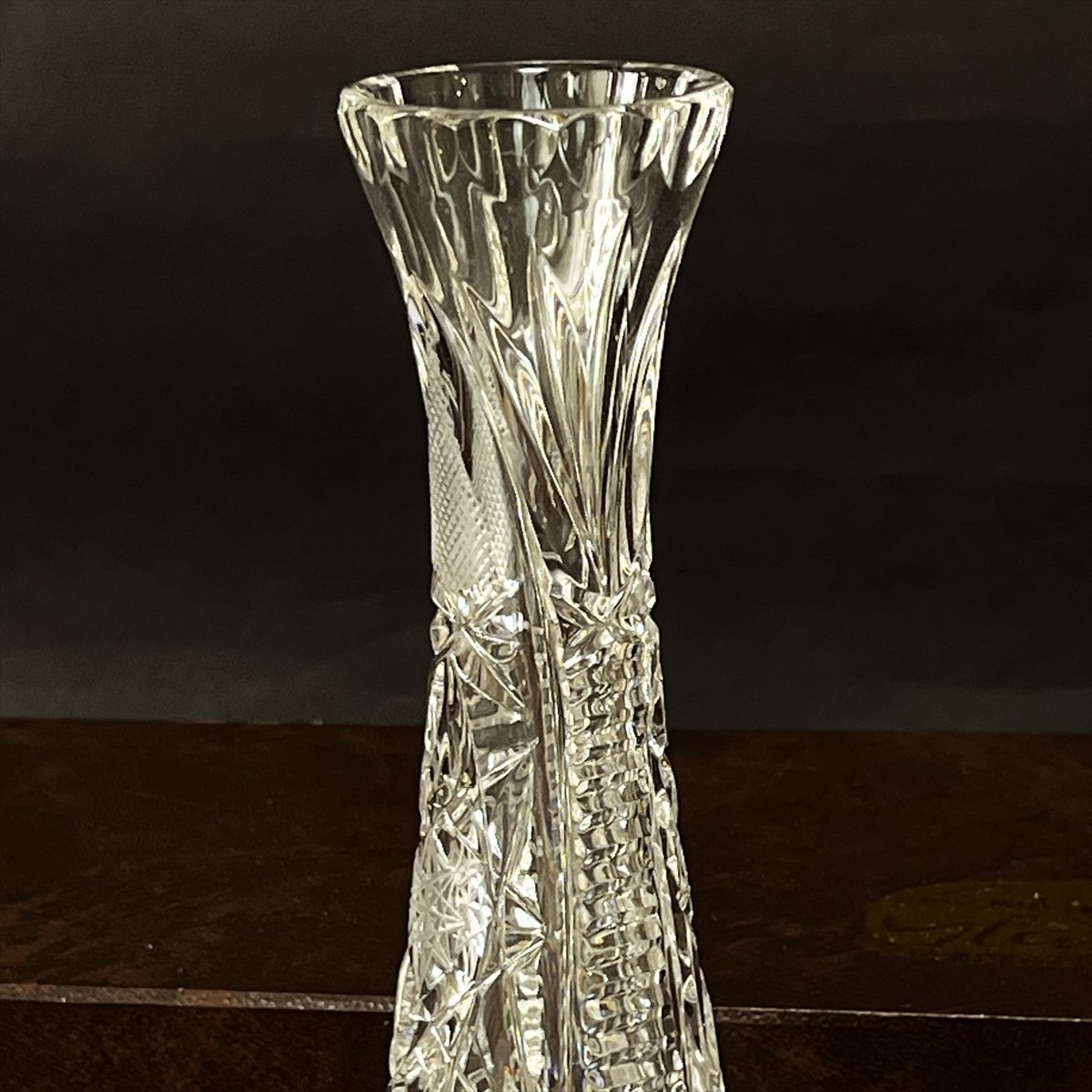 ◆ ボヘミアグラス BOHEMIA GLASS クリスタル 切子 カットグラス 花器 花瓶 ◆の画像3