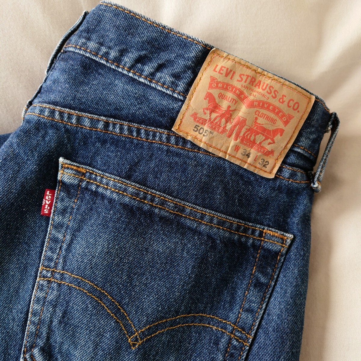 2013年製 Levi's 505濃紺ジーンズ/デニムパンツ 古着/W34L32【YLV2072】_画像2