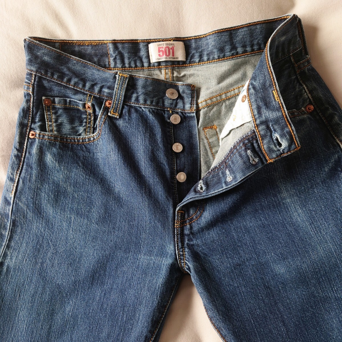 Levi's 501濃紺ジーンズ/デニム エジプト製/古着/W30L30【YLV2101】_画像6