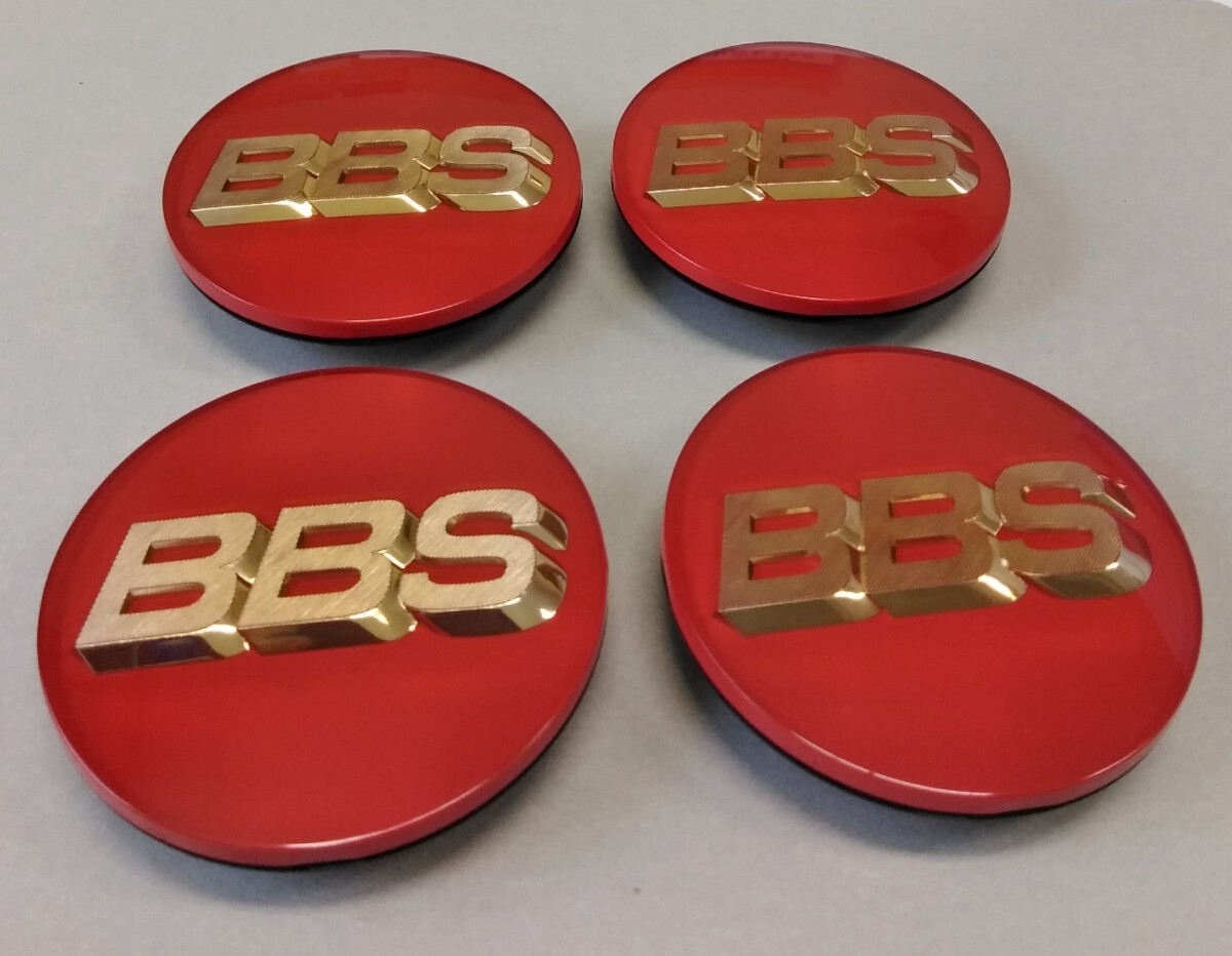 BBS　＜超美品＞　センターキャップ　4個1セット　正規品　赤　レッド　56mm?　タイヤ　ホイール　アルミホイール_画像1