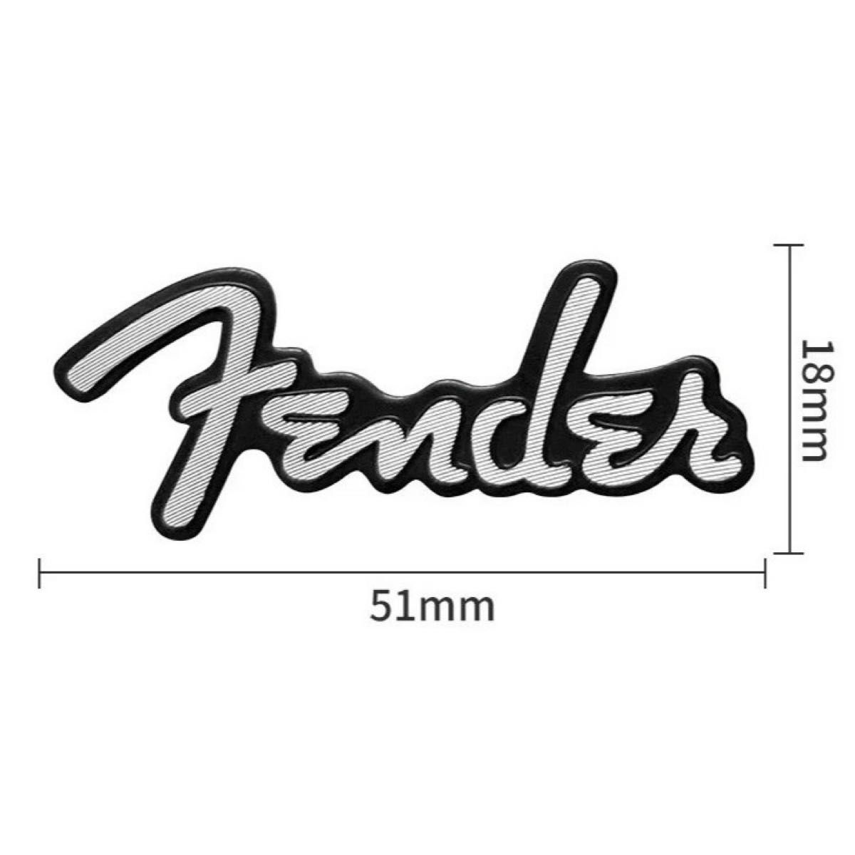 Fender フェンダー アルミ エンブレム プレート シルバー/ブラック b