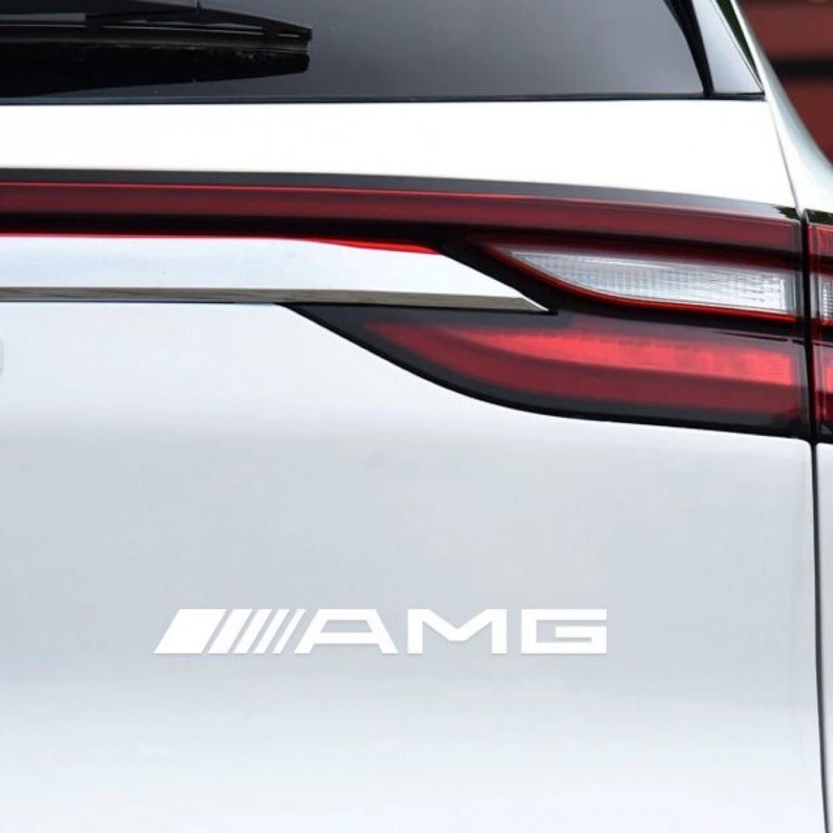 2枚セット AMG メルセデスベンツMercedes Benz ステッカー デカール 20cm サイド ウインドウ 白 ホワイトd