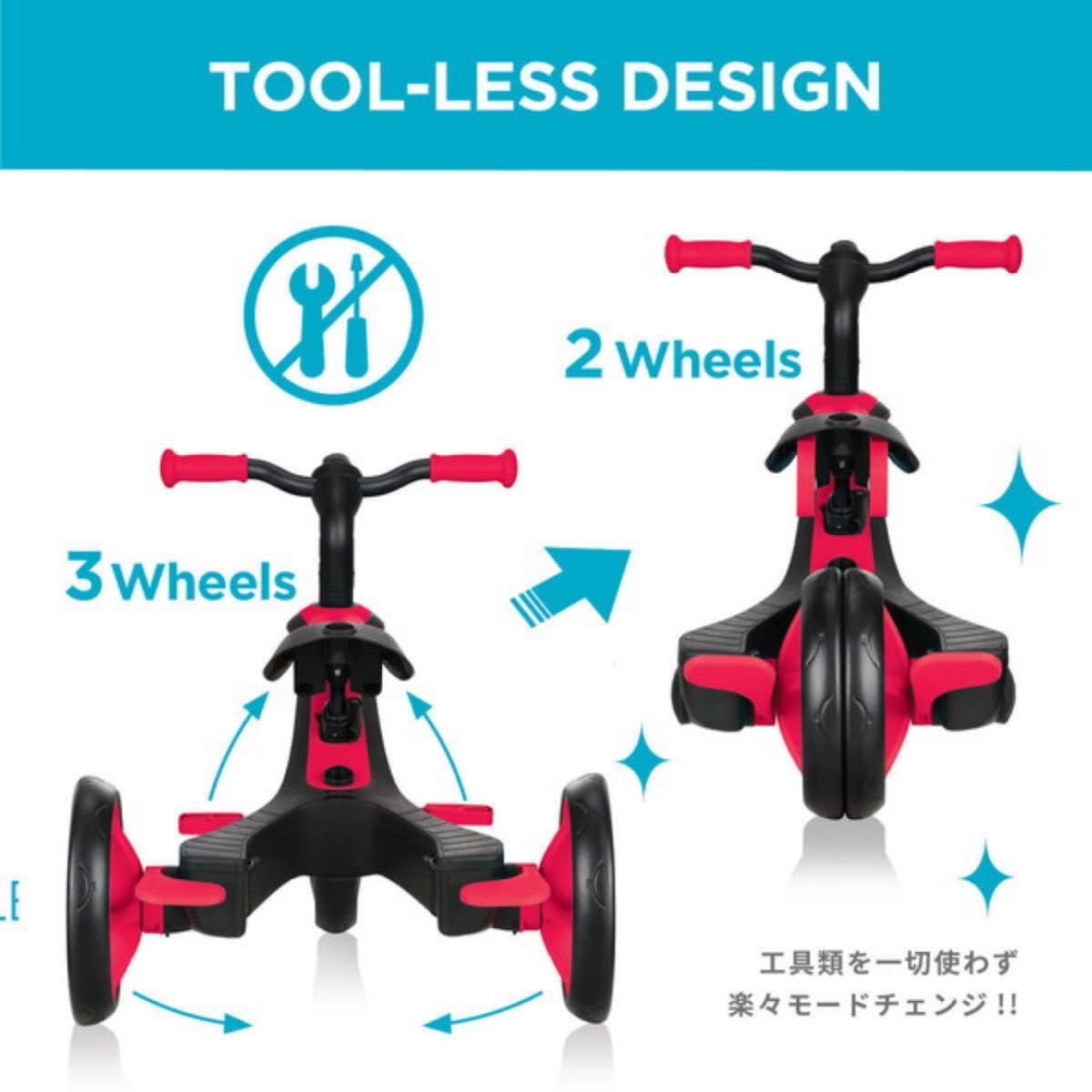 グロッバー エクスプローラー トライク 4in1 ティールブルー 三輪車 折りたたみ 子供用三輪車 キックボード キックスクーター