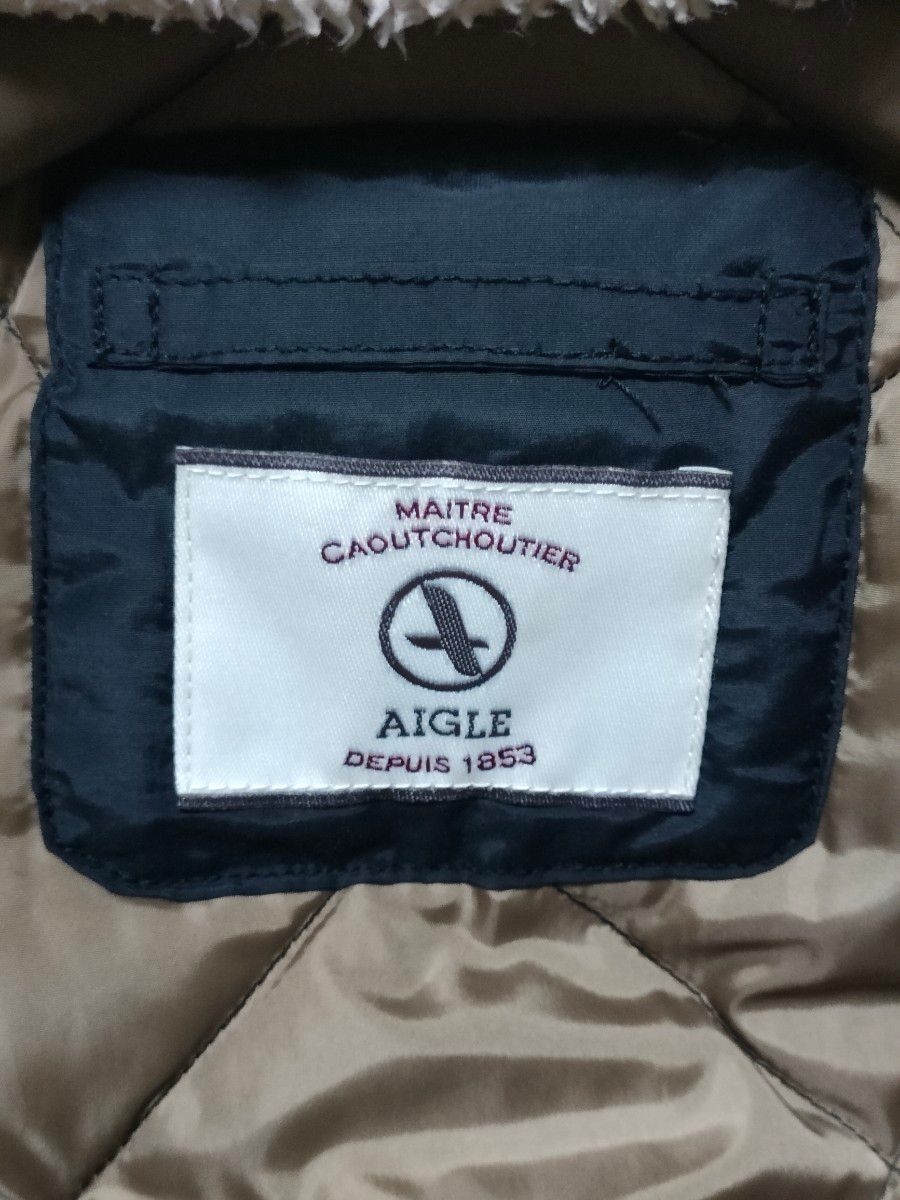 エーグル AIGLE ダウンジャケット ダウンコート キルティングコート S 黒 ブラック 8604-47404