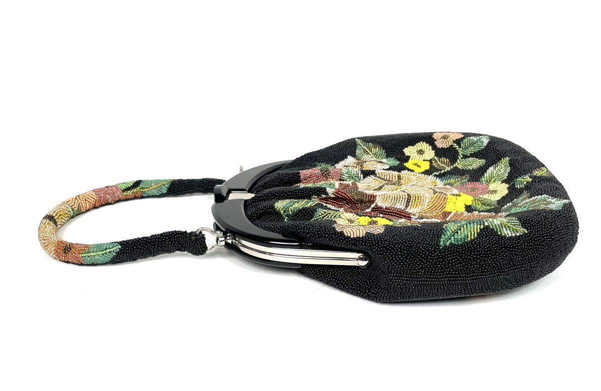 ○ビーズバッグ 手刺繍 がま口 バッグ 花柄 フラワー 和装バッグ ○ビーズバッグ 手刺繍 がま口 バッグ 花柄 フラワー 和装バッグ