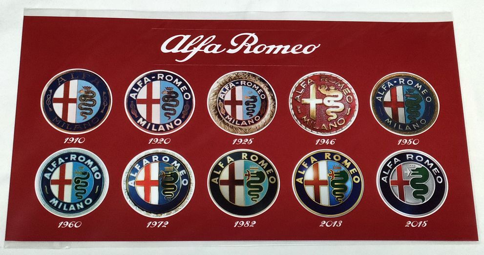 ステッカー　アルファロメオ　歴代エンブレム　Alfa Romeo Emblem_画像1