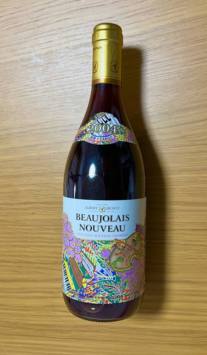 【06021】 未開封 現状品 ボジョレーヌーボーヴォー 2004年 750ml 15％未満 ジミー大西モデル beaujolais nouveauの画像2