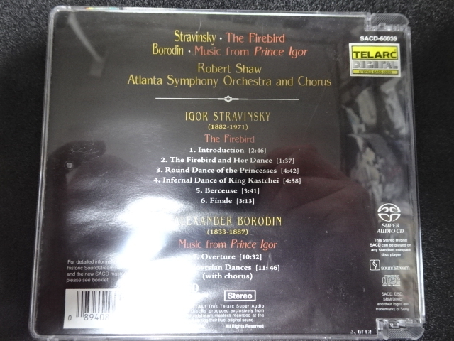 ストラヴィンスキー「THE FIREBIRD火の鳥」2000年輸入盤ハイブリッドSACD TELARC SACD-60039 ロバート・ショウ指揮_画像3