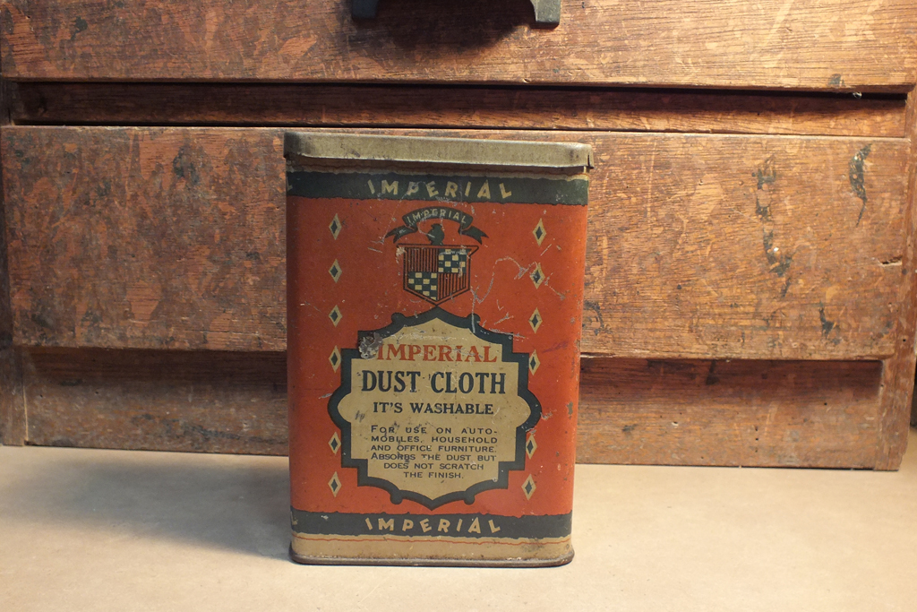 [ヴィンテージ缶] TIN インペリアル ダストクロス ブリキ缶 Vintage IMPERIAL Dust Cloth Empty Advertising Tin