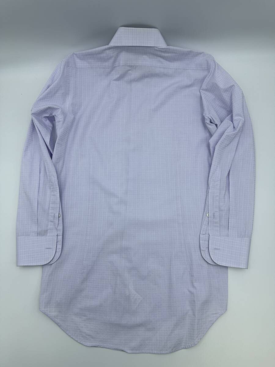 TAKA Q　タカキュー　セミワイド　長袖　ワイシャツ　形状安定　パープル　サイズ　スリムフィット M-80　クリーニング済