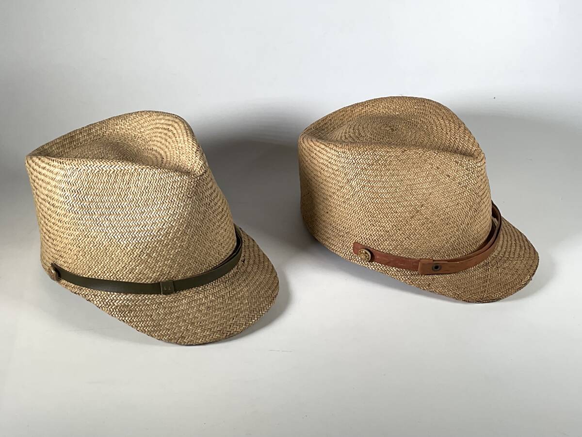 戦前　国民帽　夏用帽子　編込みキャップ　桜印陶製ボタン　未使用品2個　昭和レトロ_画像1