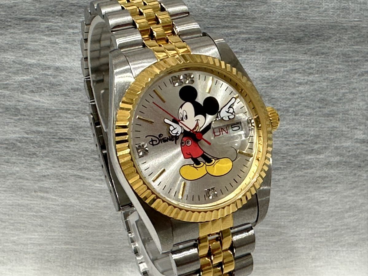 ◇ Disney ディズニー ミッキーマウス メンズ腕時計 デイトQZ クオーツ 0226/1000 限定1000本 不動品◇_画像3