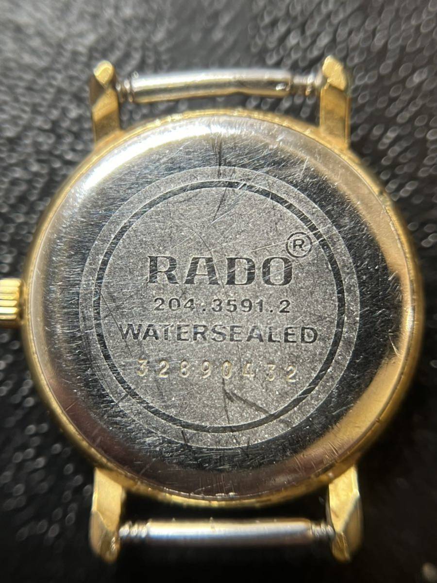 ◆【RADO】ラドー腕時計 レディース 本体 ゴールド文字盤 QZ クォーツ 204.3591.2 稼働品 ケースのみ ◆_画像3