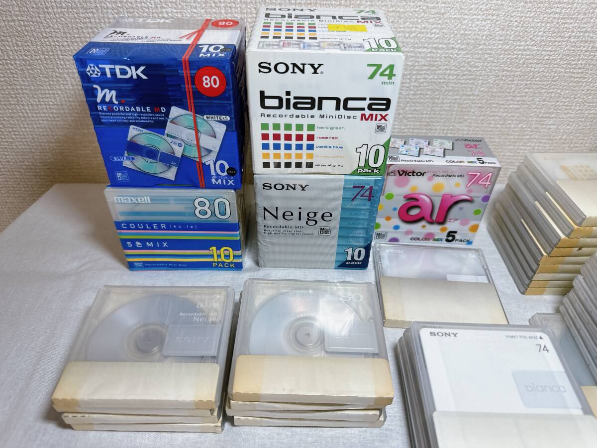 ☆SONY TDK maxell Victor MD ディスク Neige bianca 他 未使用75枚　使用済33枚　まとめて☆_画像2