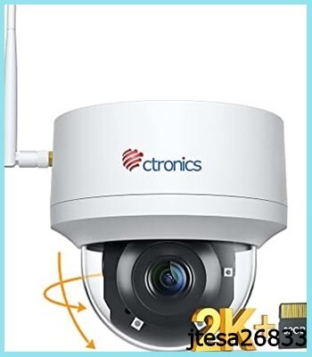 ■送料無料■「 2.5K 自動追跡・SDカード内蔵 」 Ctronics 防犯カメラ ワイヤレス 屋外 400万画素 5GWiFi