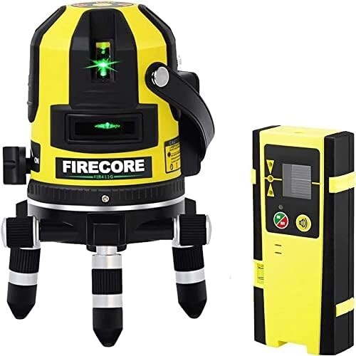 ■送料無料■Firecore 5ライン グリーンレーザー墨出し器 FIR411G レーザーレベル 高輝度 高精度 大矩 受光器対応_画像3