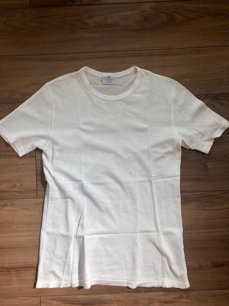 SUNSPEL サンスペル　メッシュTシャツ　ホワイト　Mサイズ　英国製　コットン100%