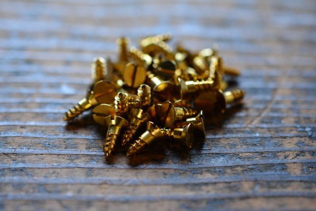 NO.0060 old minus tree screw brass plate head futoshi .10mm×3.1mm futoshi . 2 ps SET for searching language -A50g antique Vintage old tool brass metallic material restore gramophone 