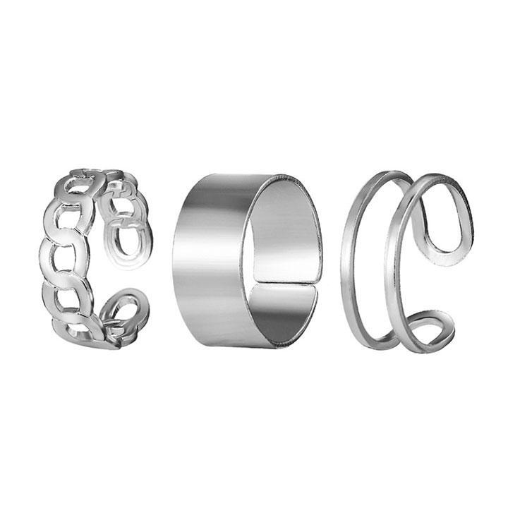 指輪 シルバーリング 6個セット 銀 シルバー 調整 韓国 男女兼用_画像2