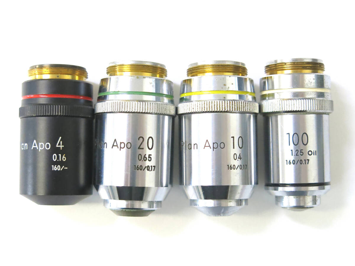 ◆Nikon/ニコン◆顕微鏡 対物レンズ4点セット+レボルバー/Plan Apo 4 0.16 160/- など/現状_画像1