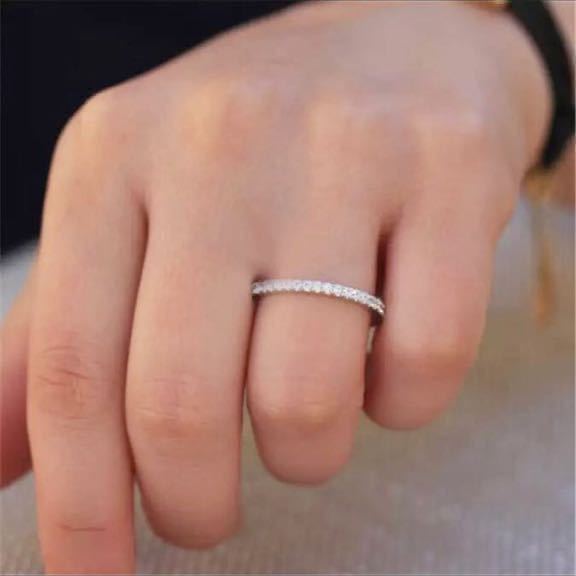  новый товар 18 номер AAA CZ бриллиантовое кольцо белое золото половина Eternity Eternity кольцо diamond циркон бесплатная доставка 