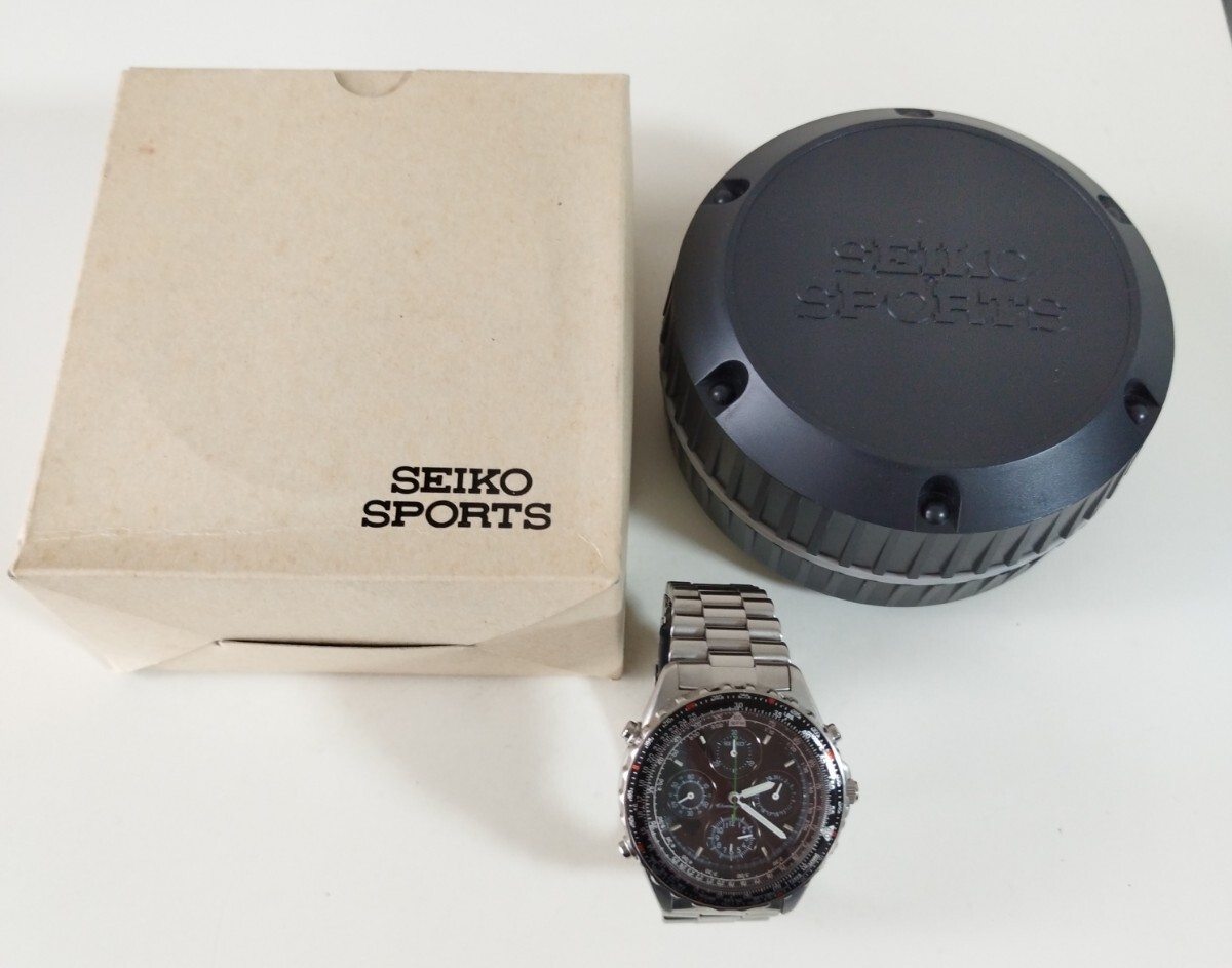 ジャンク　SEIKO　セイコー　稼働品　 パイロット　アラーム　クロノグラフ　腕時計　クォーツ　メンズ　アナログ_画像2