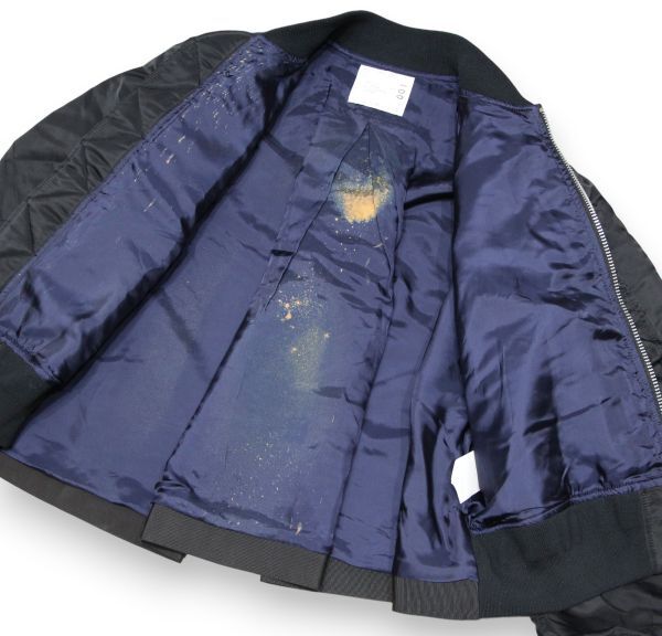 良品 国内正規品 sacai サカイ SCW-001 Nylon Twill Blouson MA-1 ブルゾン ボンバー ジャケット サイズ2 ブラック_画像4