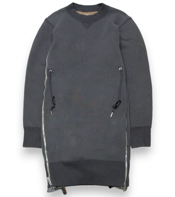 良品 国内正規品 sacai サカイ SCW-069 Pre Sponge Sweat X Ma-1 Dress スウェット ドレス ワンピース サイズ2_画像4